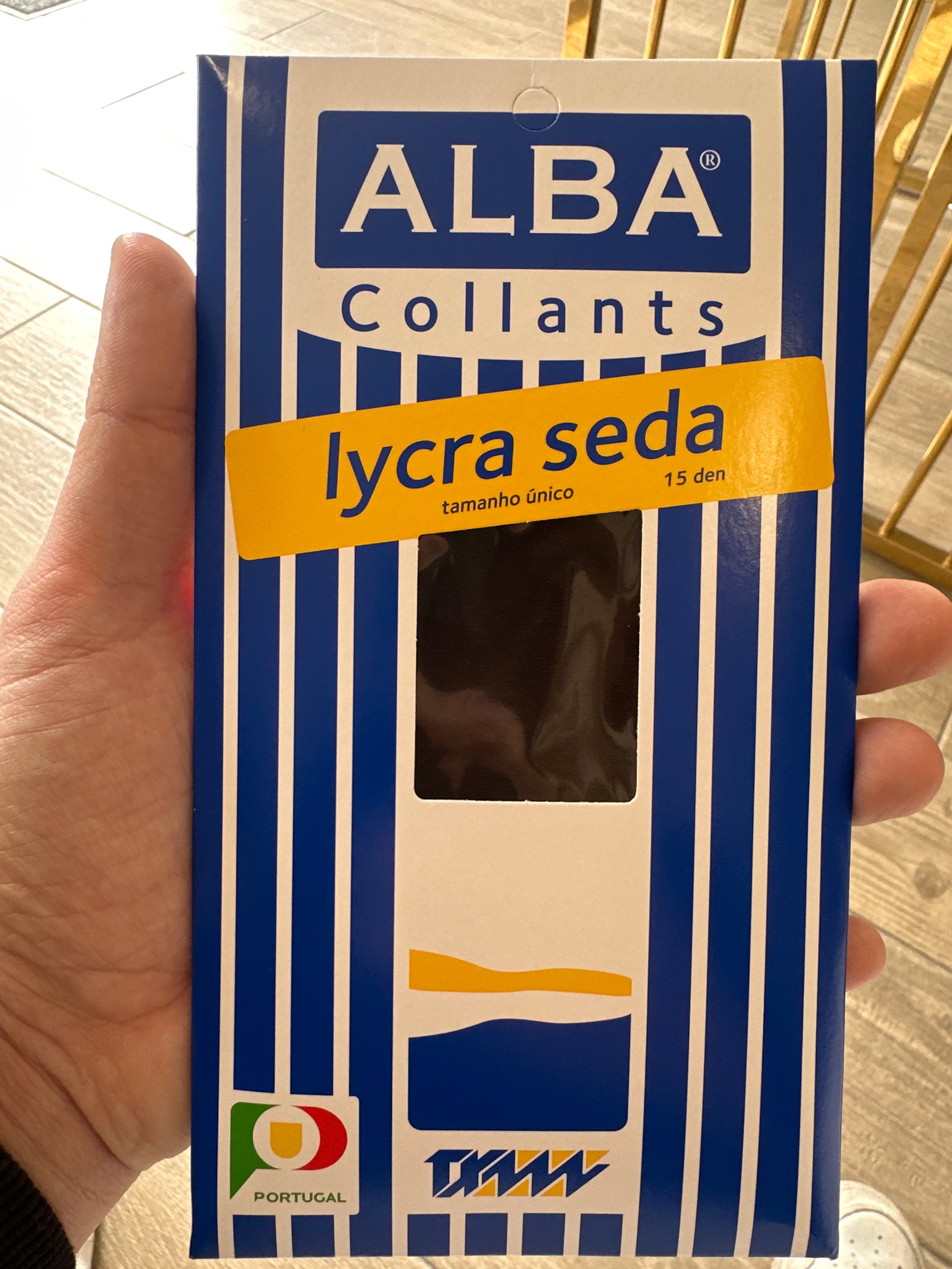 Alba Collants lycra seda CASTANHO