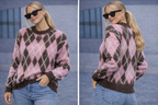Sweater Argyle Soft Touch