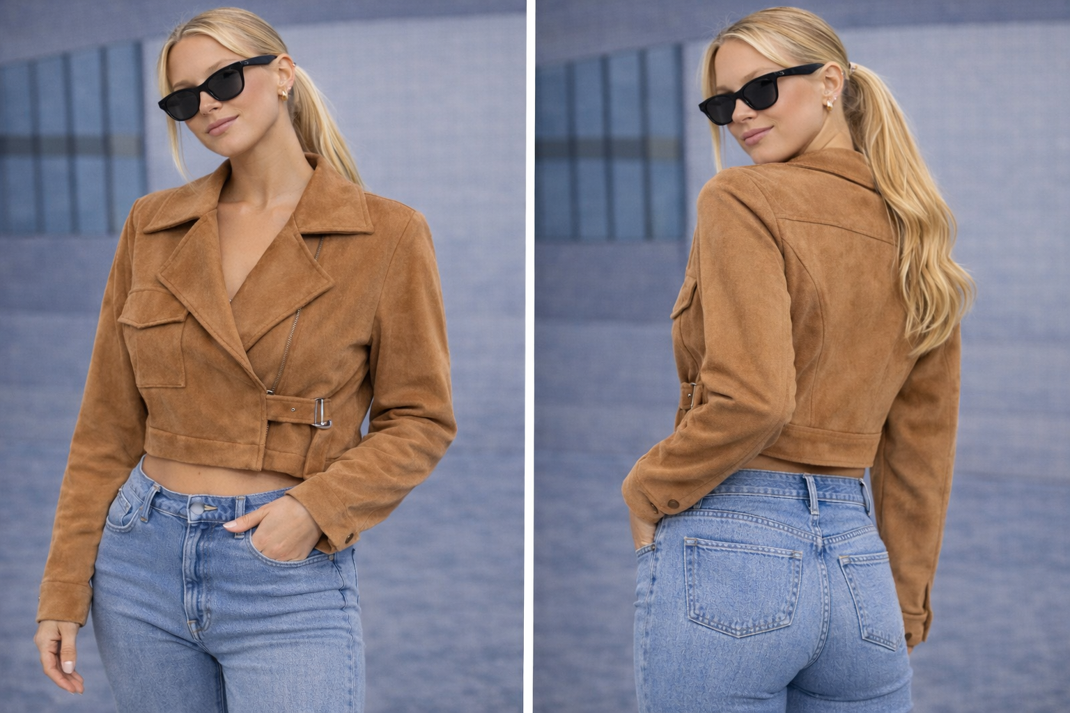 Casaco Cropped Suede